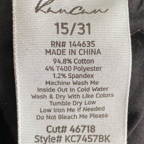 KanCan Dianella High Rise Crop Wide Leg Jeans Raw Hem Size 31 Black Wash - Picture 3 of 4